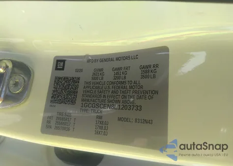 2020 Chevrolet Colorado 2Wd Short Box Lt from USA, damaged, VIN 1GCGSCEN8L1203733